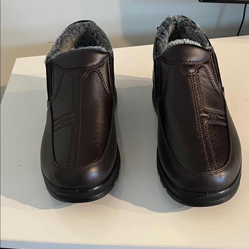 Men's Dark Brown Leather Slip-On ankle boots SIZE‎ 10